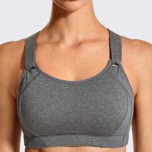 NWT 34E Gray High Impact Running Sports Bra - Syrokan